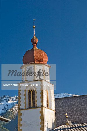 Église tour, près de Mieming, Mieming région, Tyrol, Autriche, Europe