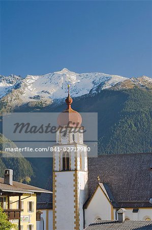 Église tour, près de Mieming, Mieming région, Tyrol, Autriche, Europe