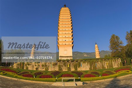 Drei Pagoden, Altstadt von Dali, Yunnan Provinz, China, Asien