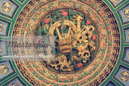 Dragon (detail of a wooden ceiling), Forbidden City (Palace Museum), Beijing, China, Asia