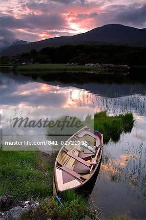Bateau, lac supérieur, Killarney National Park, comté de Kerry, Munster, Irlande, Europe
