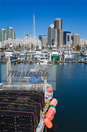 Port de thon et skyline, San Diego, Californie, États-Unis d'Amérique, l'Amérique du Nord