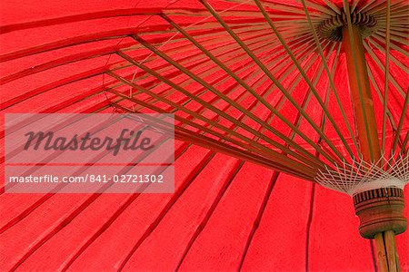 Red umbrella, Chiang Mai, Thailand, Southeast Asia, Asia