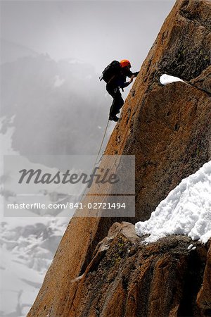 Alpiniste, grimpeur, massif du Mont Blanc, Alpes françaises, France, Europe