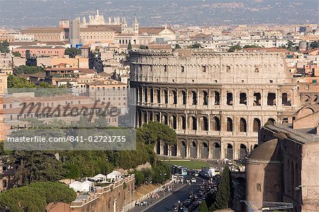 Vue depuis l'Altare della Patria du Colisée, Rome, Lazio, Italie, Europe