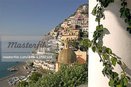 Positano, view from Hotel Sirenuse, Amalfi coast, UNESCO World Heritage Site, Campania, Italy, Europe