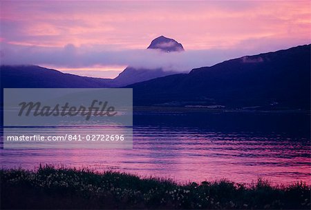 Mitternachtssonne in Nesna, Norwegen, Skandinavien, Europa