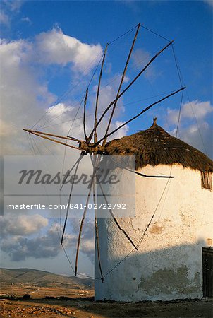 Typical windmill in Antiparos town, Antiparos, Cyclades, Greek Islands, Greece, Europe