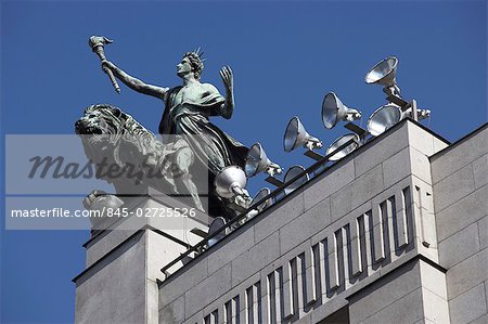 Statue und Beleuchtung Detail, Prag.