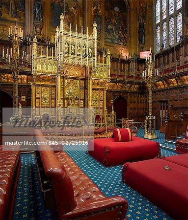 Lord's Chamber, Houses of Parliament, London. Architect: Sir Charles Barry.