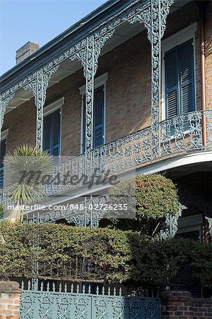 Wrought iron gallery, French Quarter, New Orleans, Louisiana