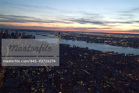 Dusk view of New York City, NY, USA