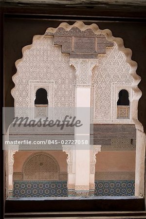 Ben de ali Youssef Medersa (ancienne école coranique), Marrakech. 1565. Fenêtre.