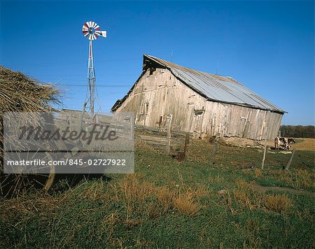 Landwirtschaftlichen Gebäuden und Scheunen, Iowa, USA. Ross alte Scheune, in der Nähe von Stone City.