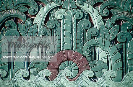 Art deco building, South Beach, Miami, Florida - wave detail