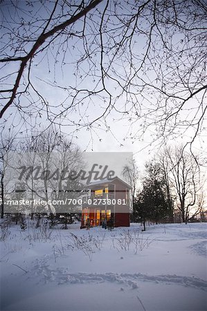 Hütte im Winter Prince Edward County, Ontario, Kanada