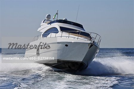 Close-up of Abacus 52 Motorboat, Naples, Italy