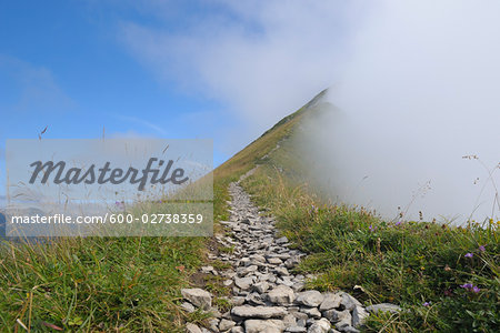 Fog by Mountain Path, Augstmatthorn, Canton of Berne, Switzerland