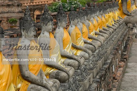 Statues, Ayutthaya, Thaïlande