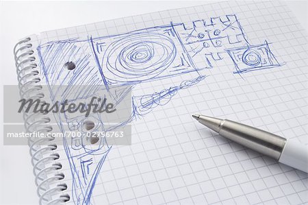 Kritzeleien in Notebook