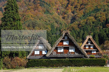 Paille maison de toit dans le Village de Shirakawa, Japon