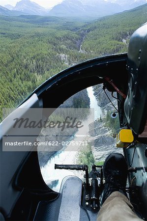 Helicopter in Canadian Rockies