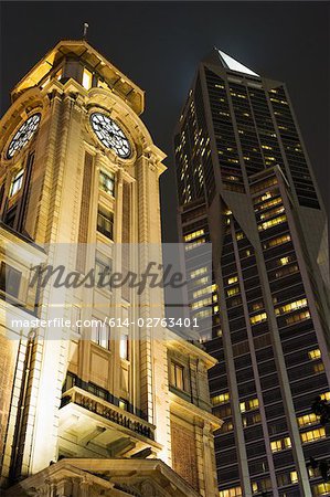 Shanghai art museum and skyscraper