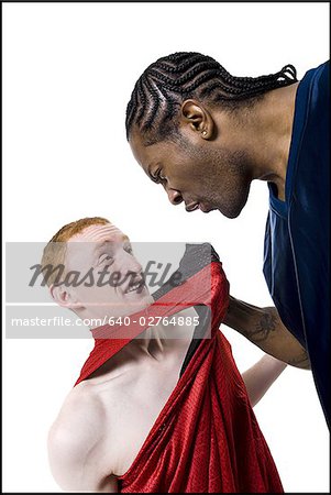 Confrontation between two basketball players