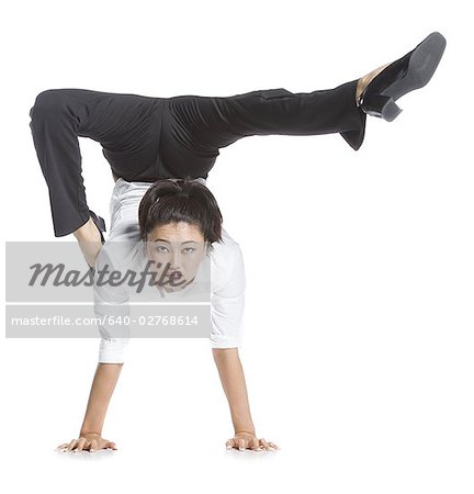 Female contortionist businesswoman