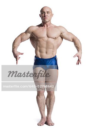 Male bodybuilder posing