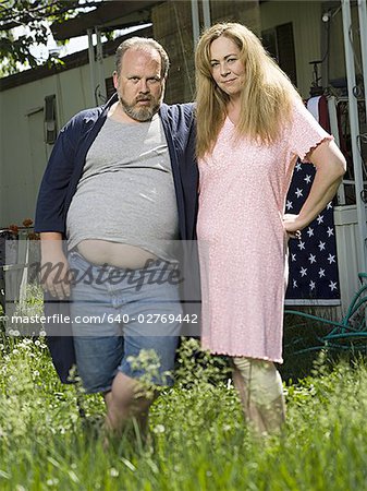 Übergewicht-paar in einem Trailer-park