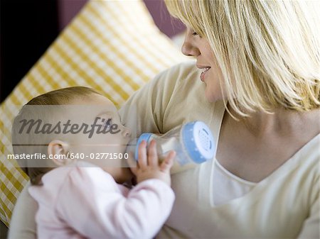 Woman holding baby