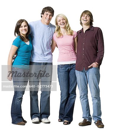 Four people smiling