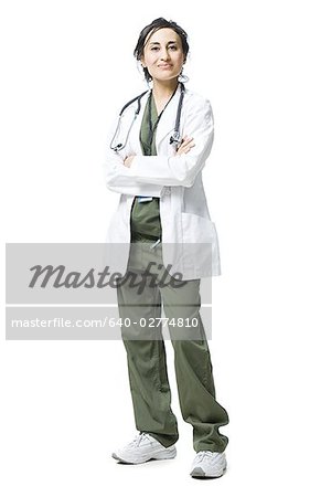 Female doctor with arms crossed smiling