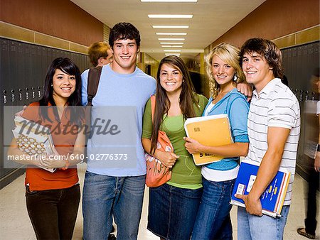 Five High School students at school.