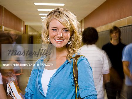 High School girl at school.