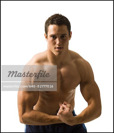 Young man working out.