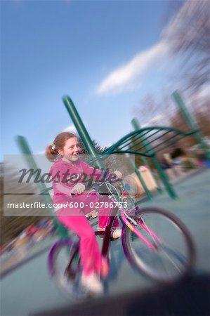 Girl Riding Bike, Bethesda, Maryland, USA