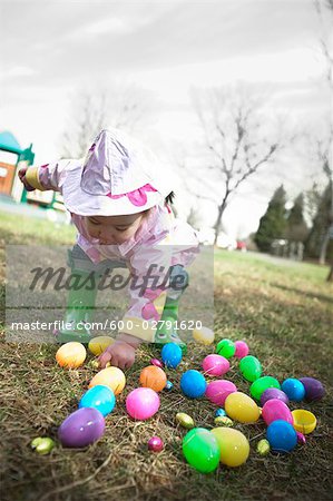 Girl on Easter Egg Hunt