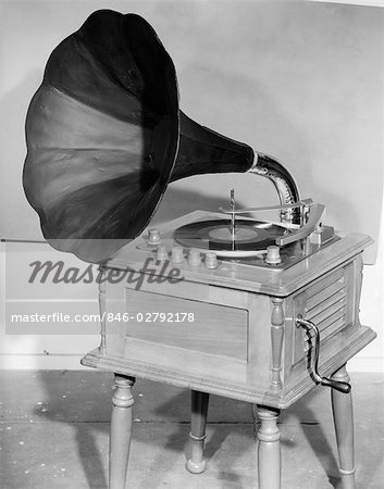 VINTAGE GRAMOPHONE CONVERTED TO A FREESTANDING PIECE OF FURNITURE