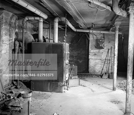 1900s OLD FASHION COAL BURNING HOME HEATER IN BASEMENT