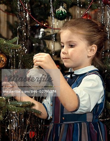 ANNÉES 1960 GIRL ORNEMENT SAPIN DÉCORER TRIM