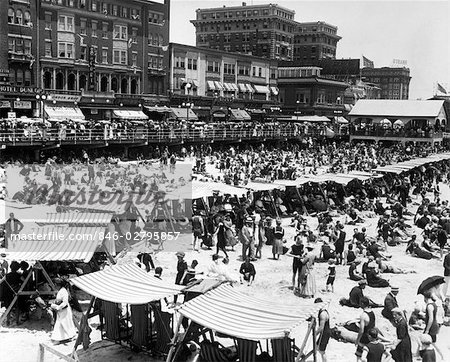 ANNÉES 1920 PROMENADE D'ATLANTIC CITY NEW JERSEY USA BEACH &