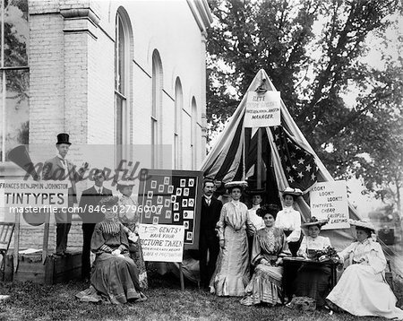 TINTYPE BOOTH AT COUNTY FAIR IN VA MAY 1903 PHOTOGRAPHY TRAVELING SALESMAN TENT SIGN DISPLAY