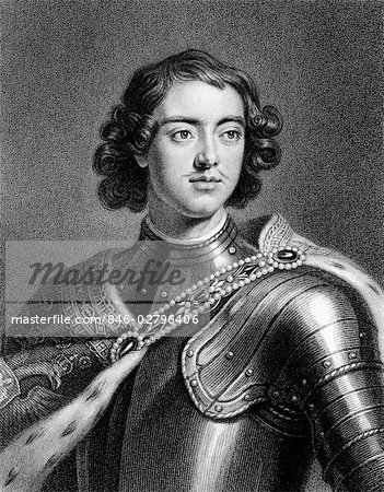 PORTRAIT PETER THE GREAT PETER I CZAR TSAR RUSSIAN 1672 - 1725 RUSSIA ENGRAVING FROM PICTURE BY KNELLER