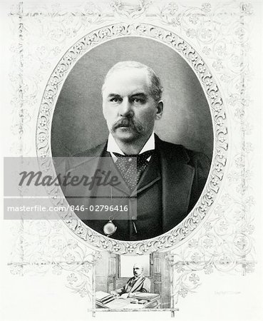 PORTRAIT JOHN PIERPONT MORGAN 1837 1913 AMERICAN FINANCIER PHILANTHROPIST CONSOLIDATION OF US STEEL CORPORATION WEALTH BANKER