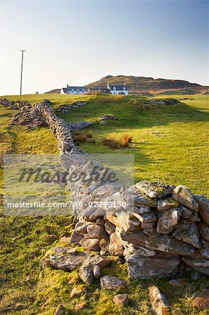 Drystone Wall and Houses, Applecross Peninsula, Scotland