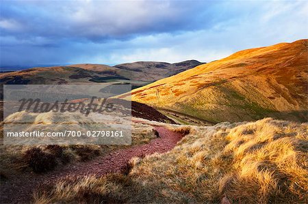 Pfad und Pentland Hills, Midlothian, Schottland