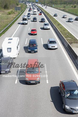 Surcharge du trafic sur l'autoroute, Hambourg, Allemagne
