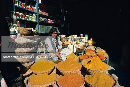 Spices and pulses for sale, Swat, Pakistan, Asia